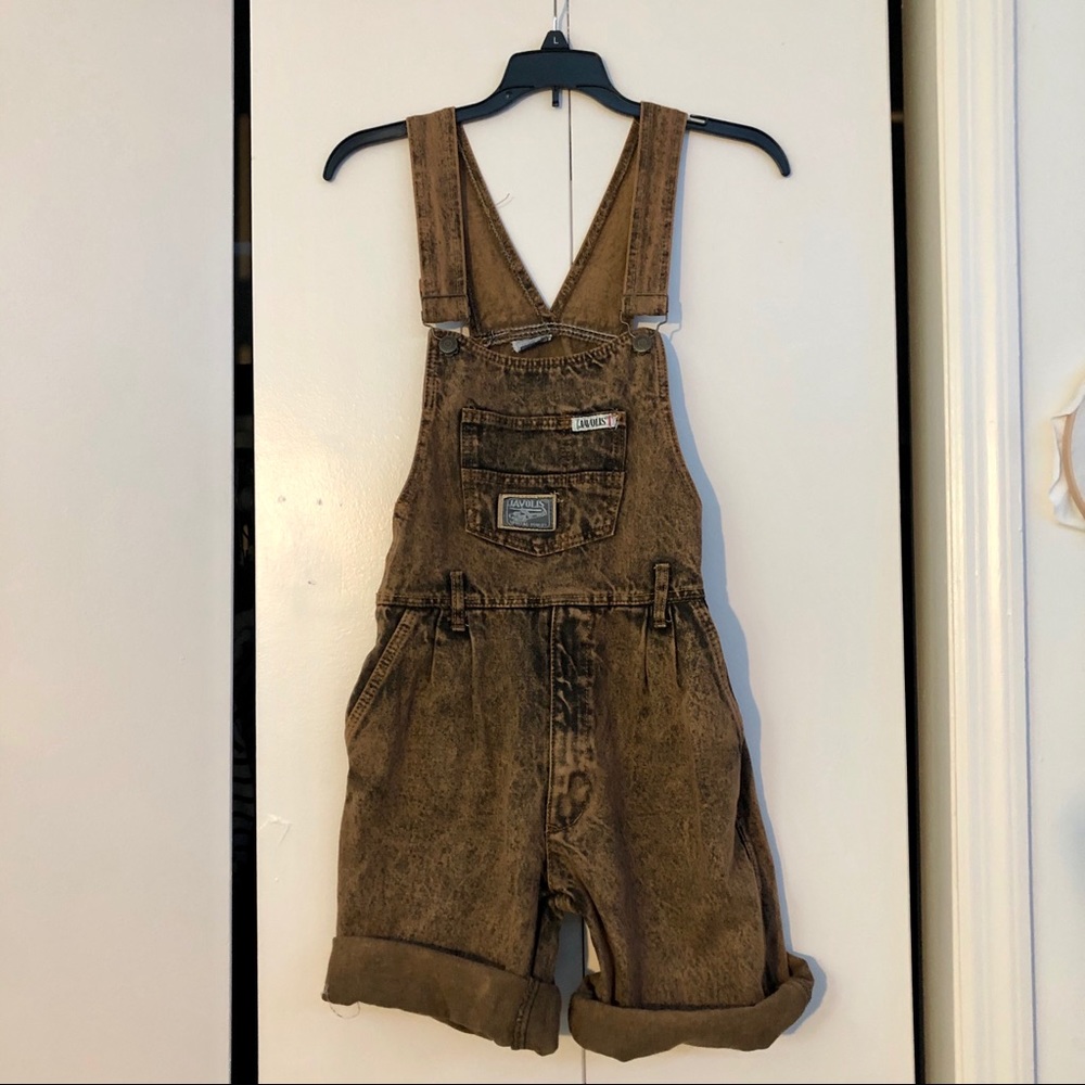 Vintage acid wash jean overalls